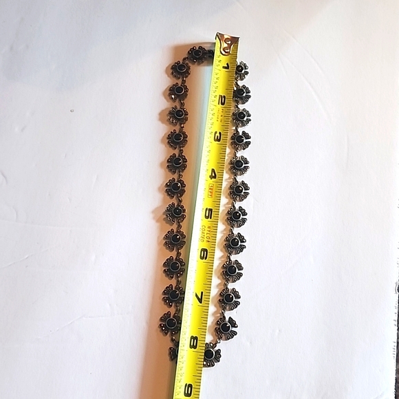 #28 Native American hallmarked sterling silver 925 marcasite & black onyx - Picture 6 of 6